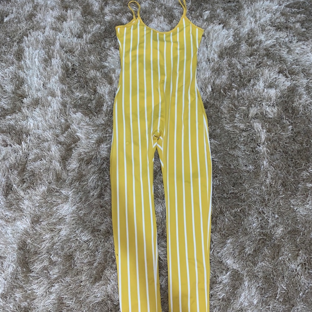 Yellow Striped Jumpsuit